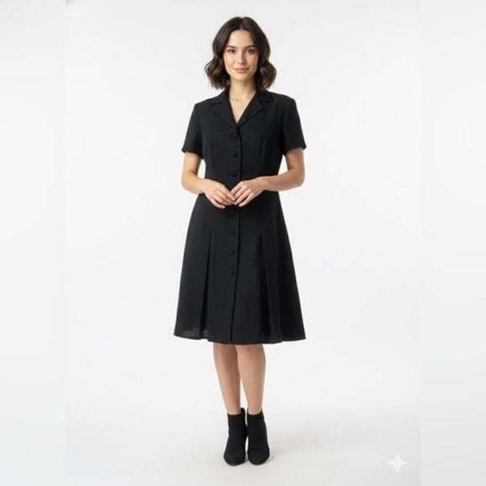 Warren Petites Chic Black Button-Up Mini Dress Sz 4